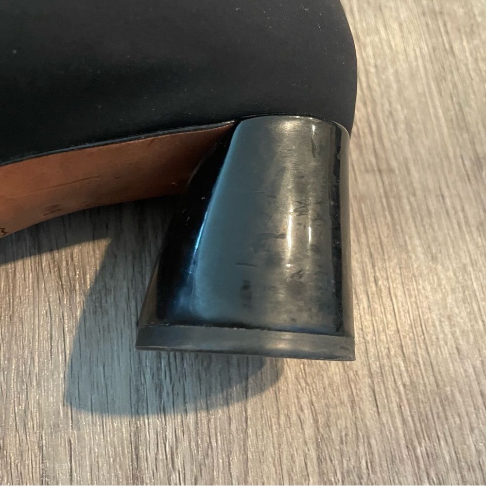 DONALD J. PLINER Black Nylon Patent Leather Block Heels - Picture 9 of 13